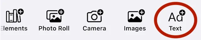Toolbar highlighting Text button