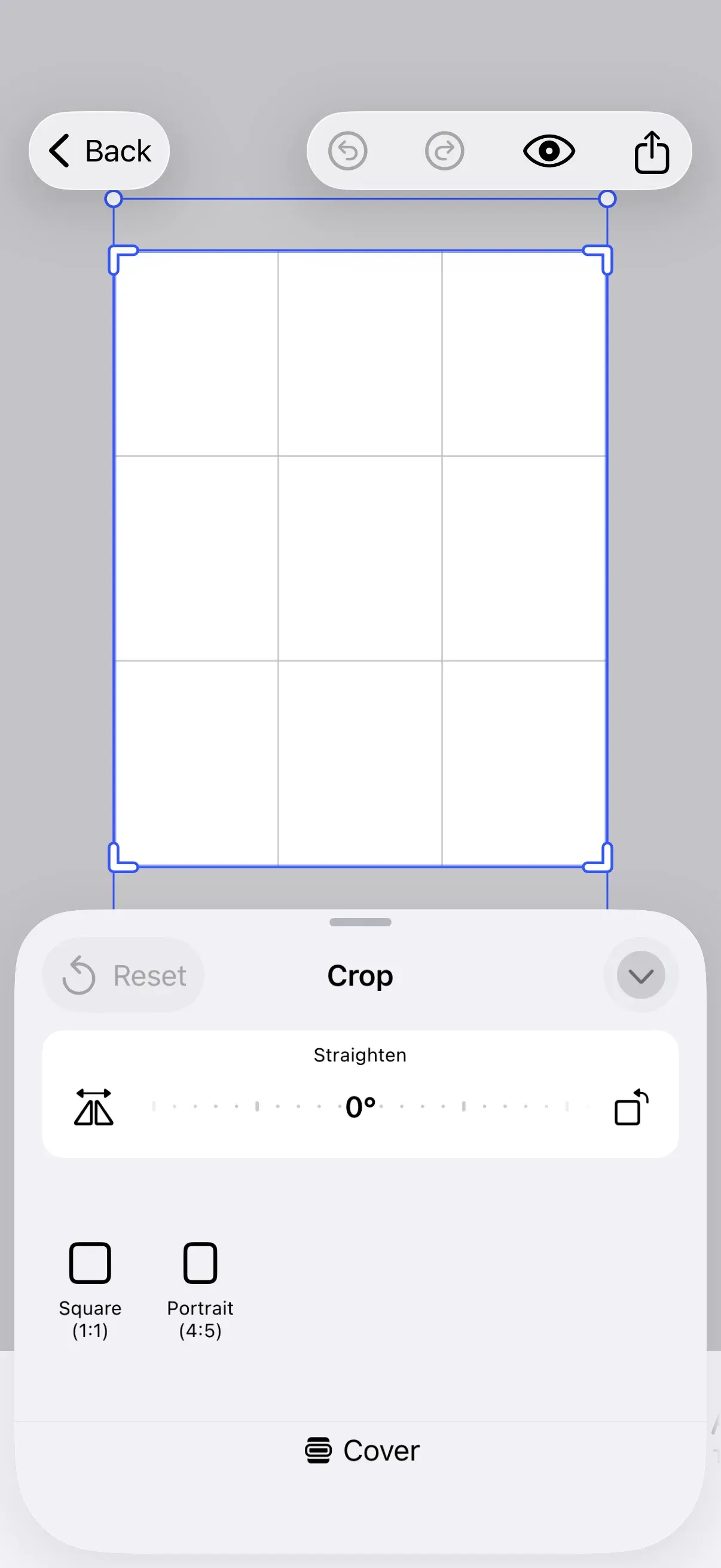 Force crop applied in the photo editor