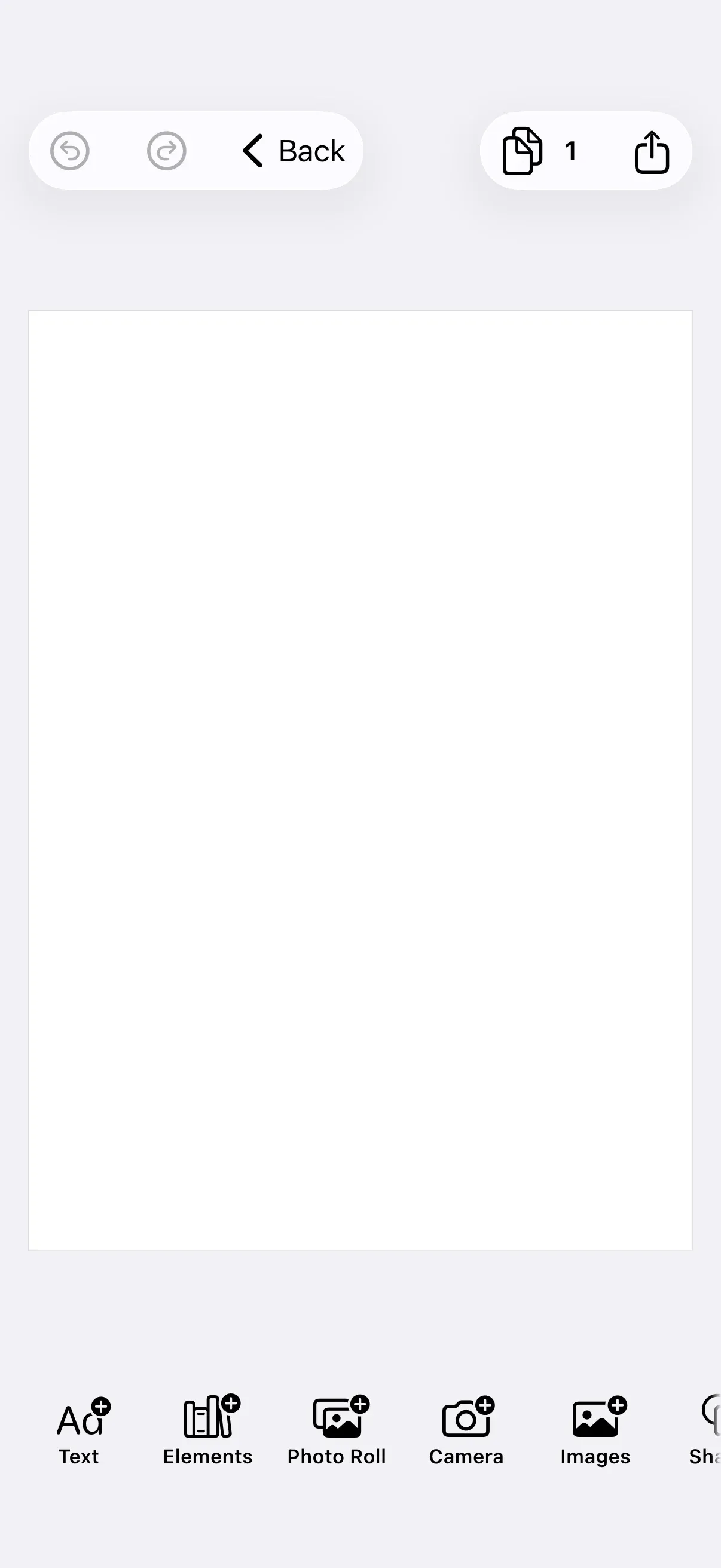 Editor with rearranged navigation bar and dock buttons