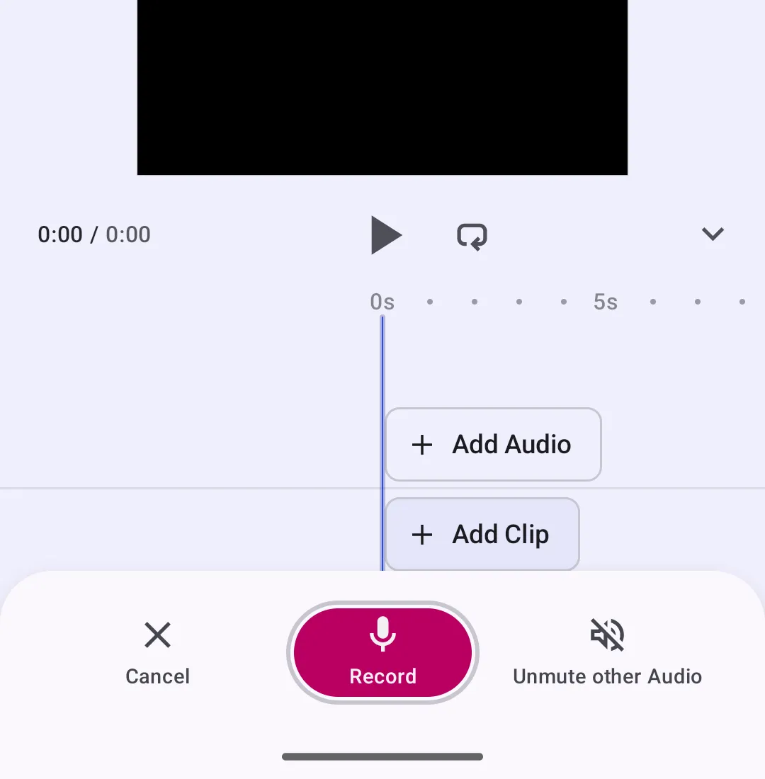 Voiceover recorder in the Android editor
