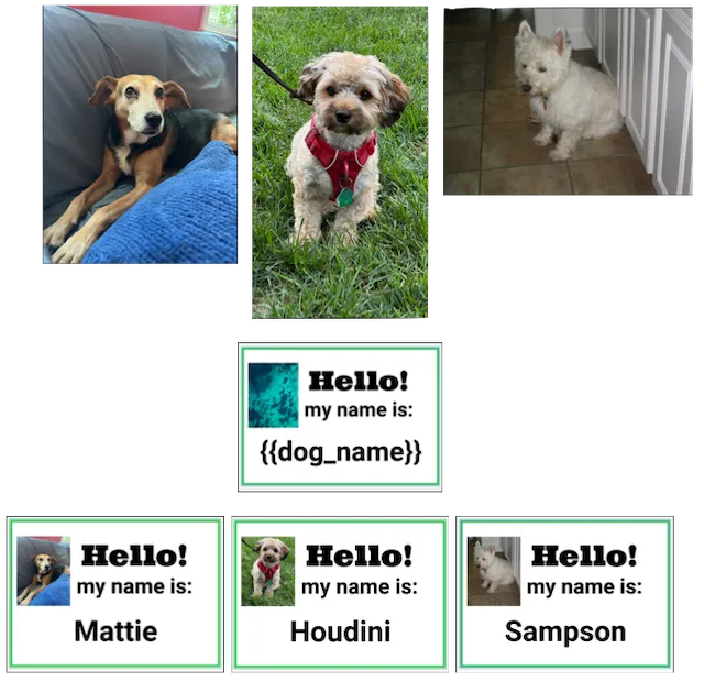 Example of batch image replacement for nametags