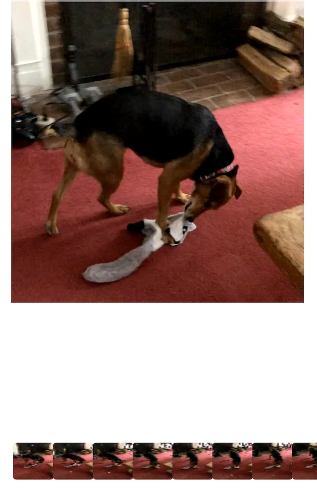 Video clip with rendered thumbnails in a LazyHStack