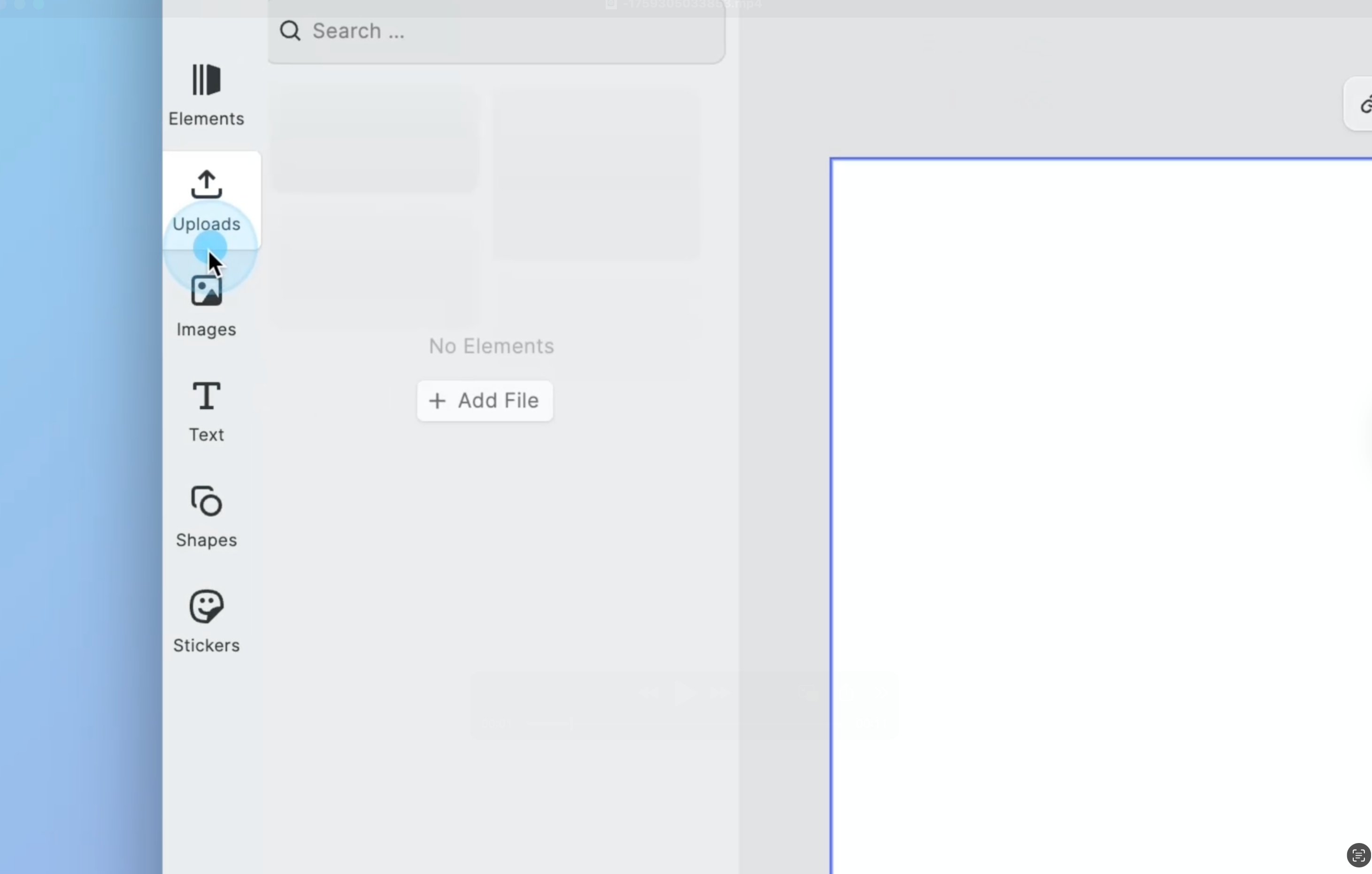 Upload dialog showing Add File