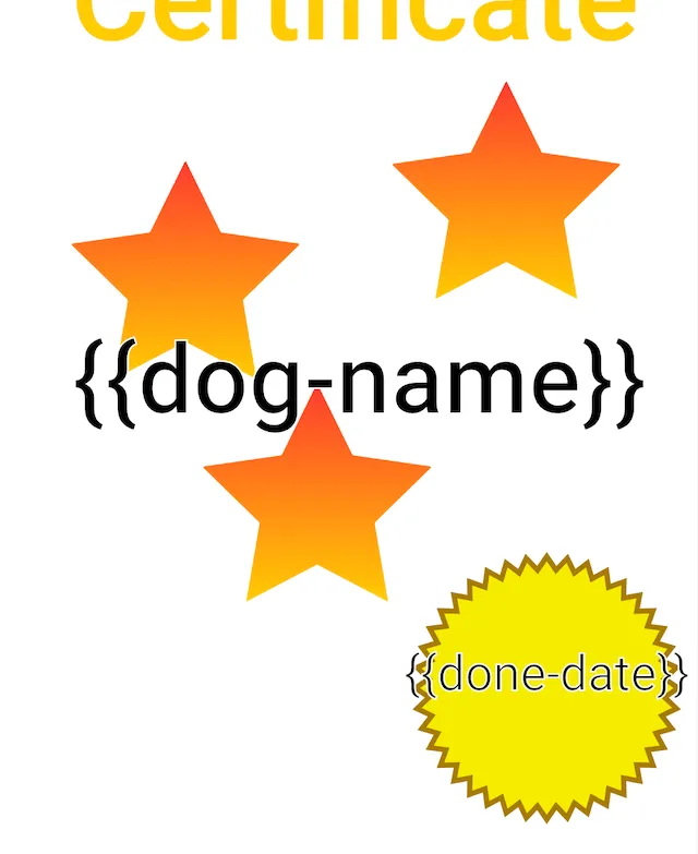 Document with a dog-name and done-date variable.