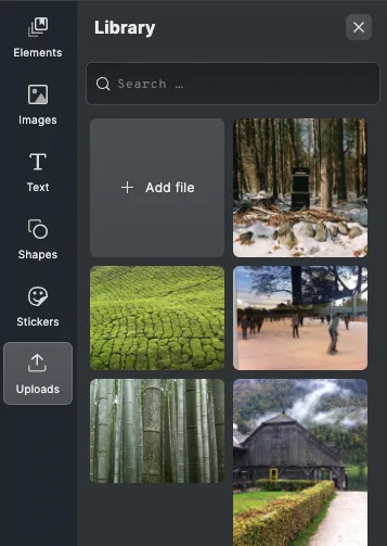 Add file button in CE.SDK image library