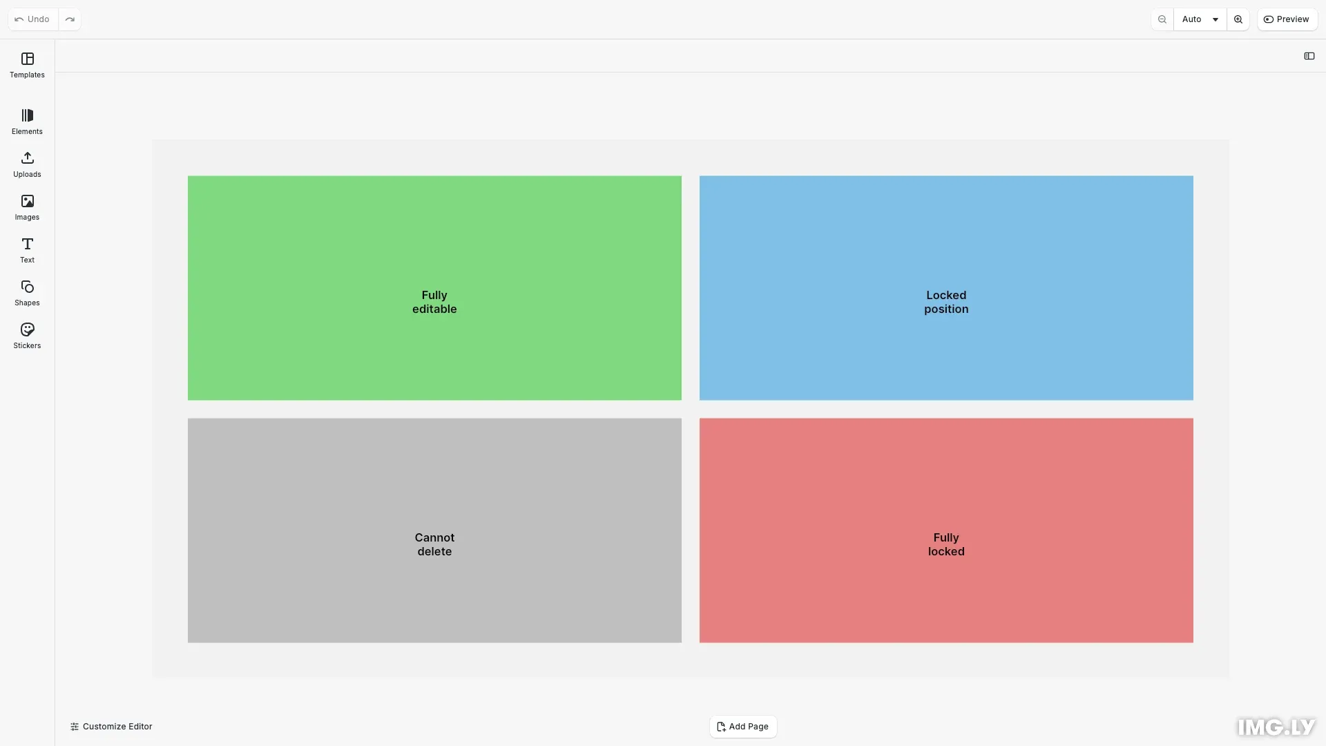 Set Editing Constraints example showing constraint patterns