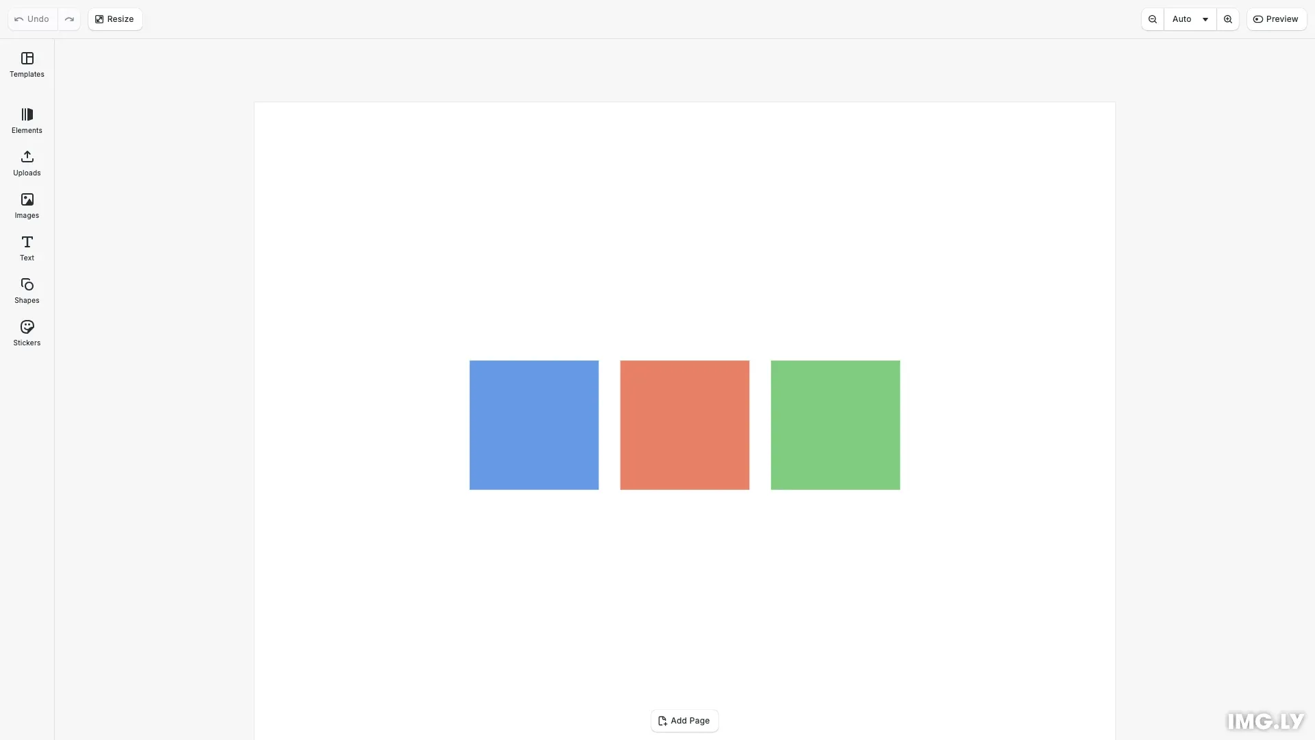 Group and Ungroup Objects example showing grouped rectangles in CE.SDK