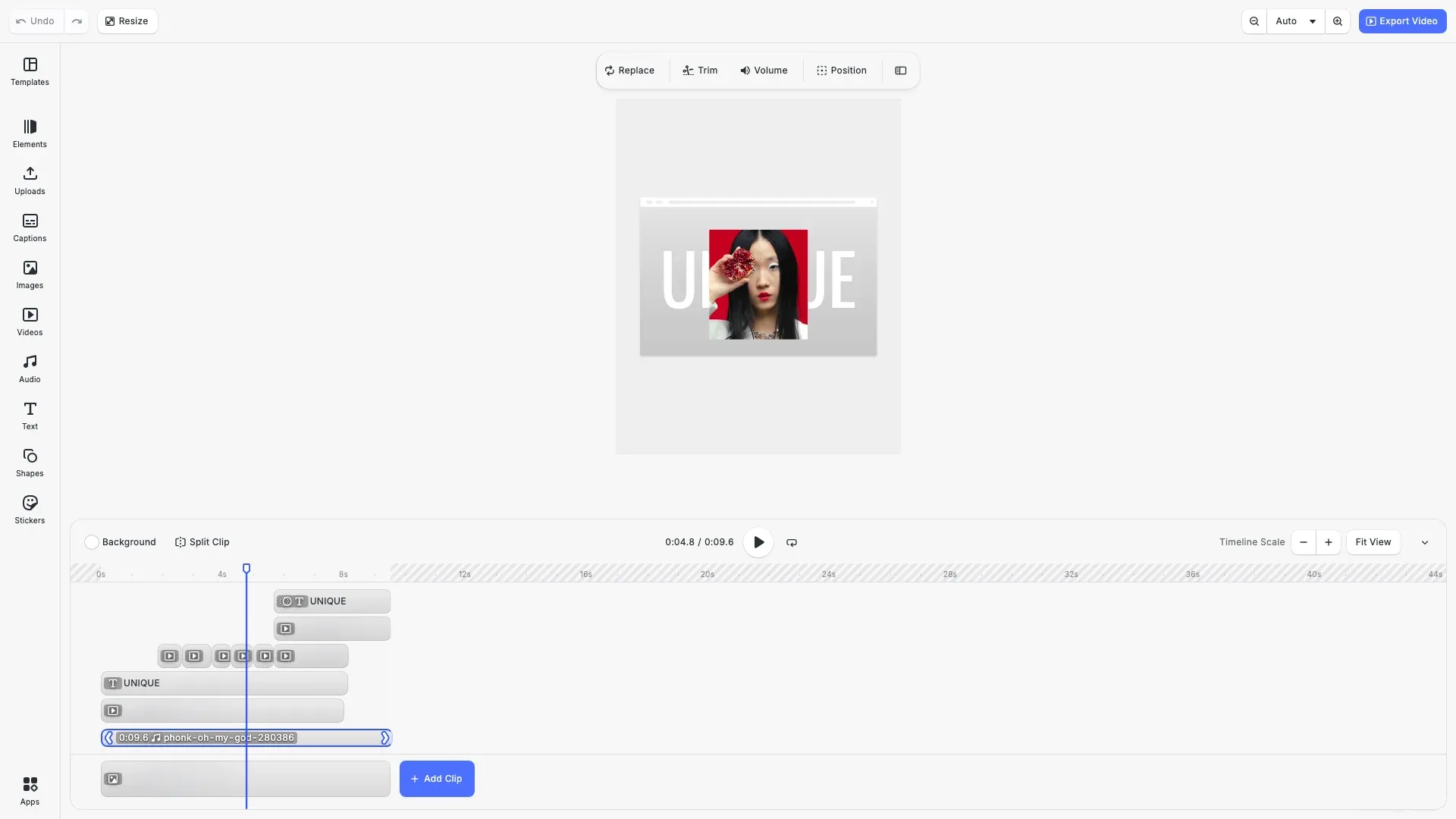 Video Editor starter kit showing a professional video editing interface