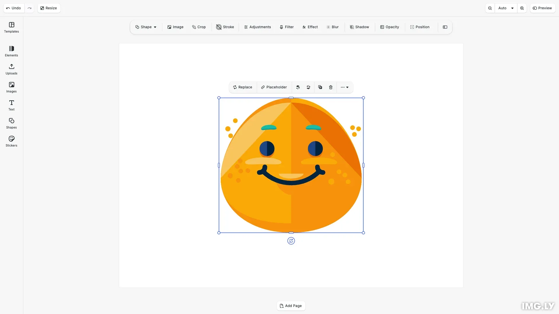 Assets example showing asset source and applied content