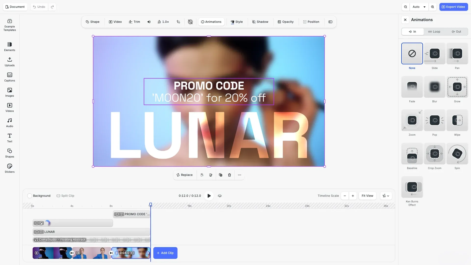 Video Animations preview