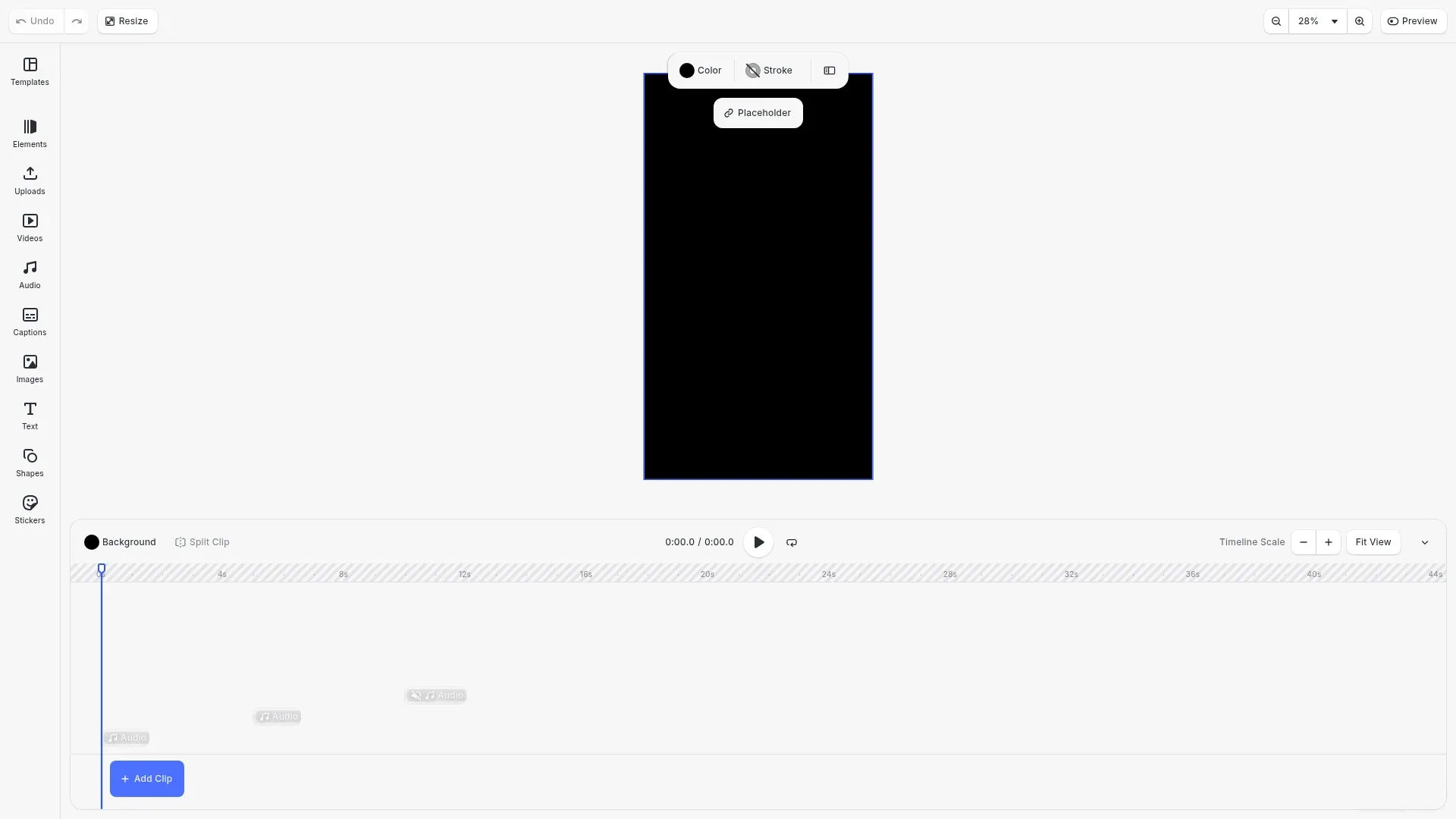 Audio Volume Adjustment example showing timeline with audio blocks at different volume levels