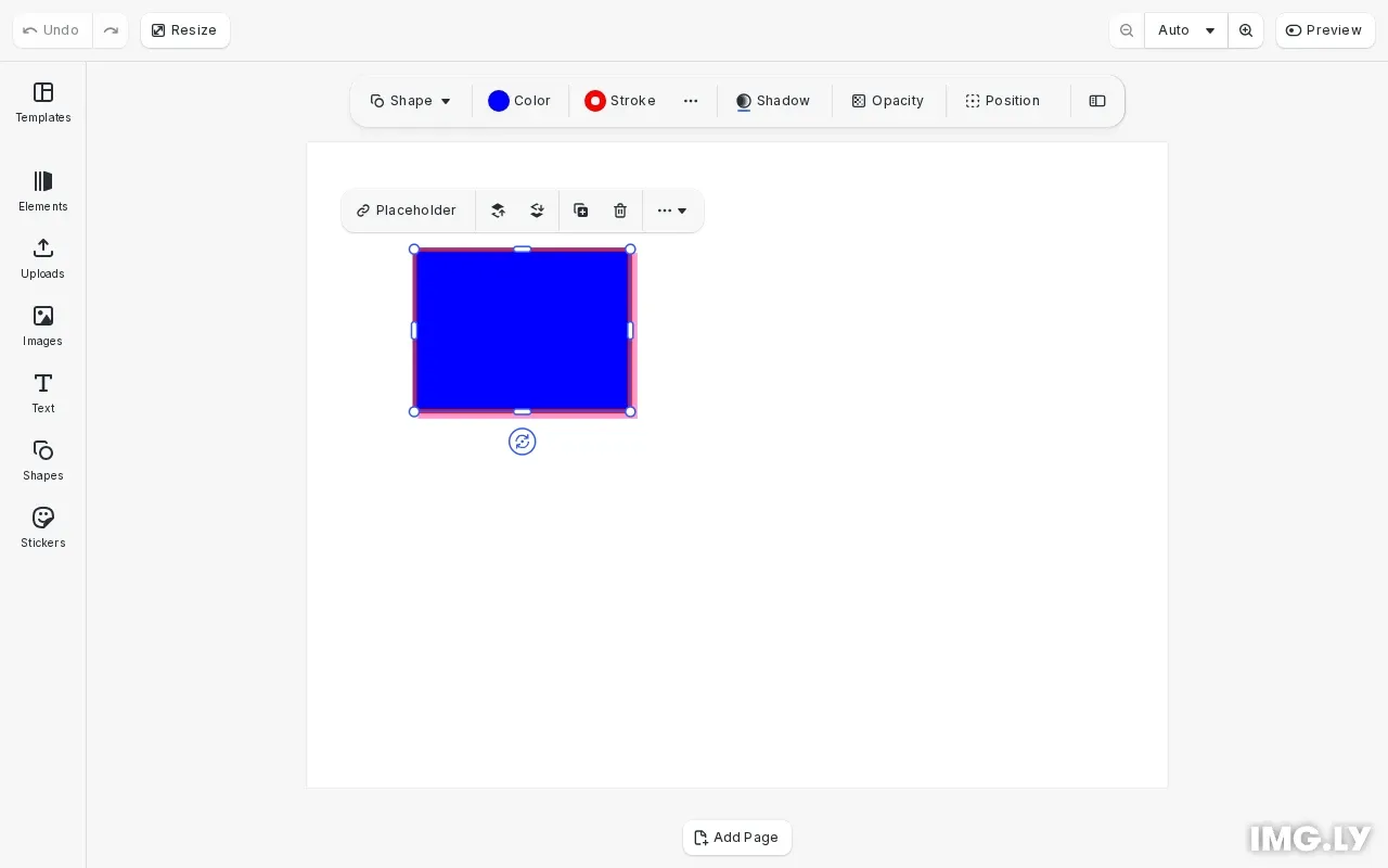 Apply Colors example showing a block with fill, stroke, and shadow colors applied