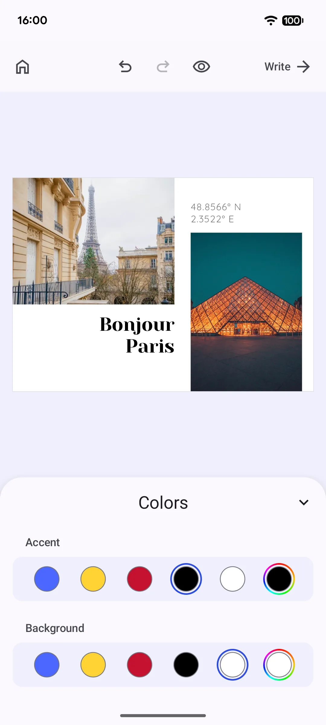 Postcard Editor preview