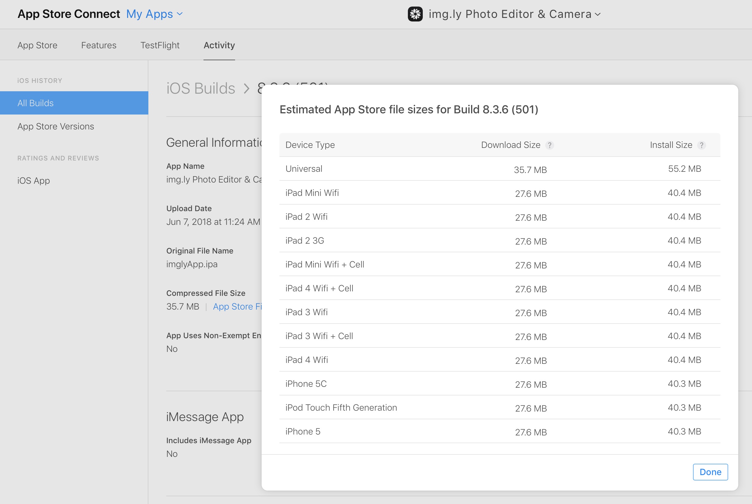 App Store File Sizes